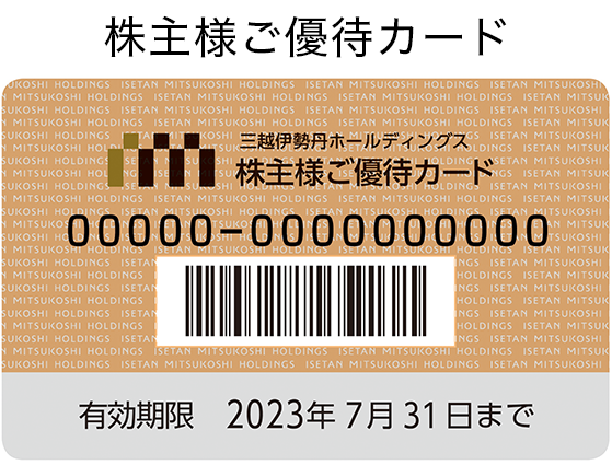 三越伊勢丹　株主優待カード　200万