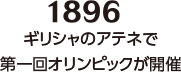 【1896】ギリシャのアテネで第一回オリンピックが開催