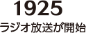 【1925】ラジオ放送が開始