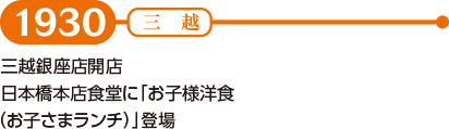 【1930】三越銀座店開店 日本橋本店食堂に「お子様洋食（お子さまランチ）」登場